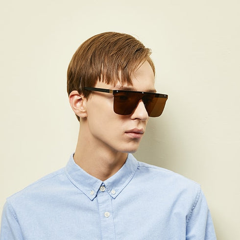 Square large Metal Men's Sunglasses Aviles